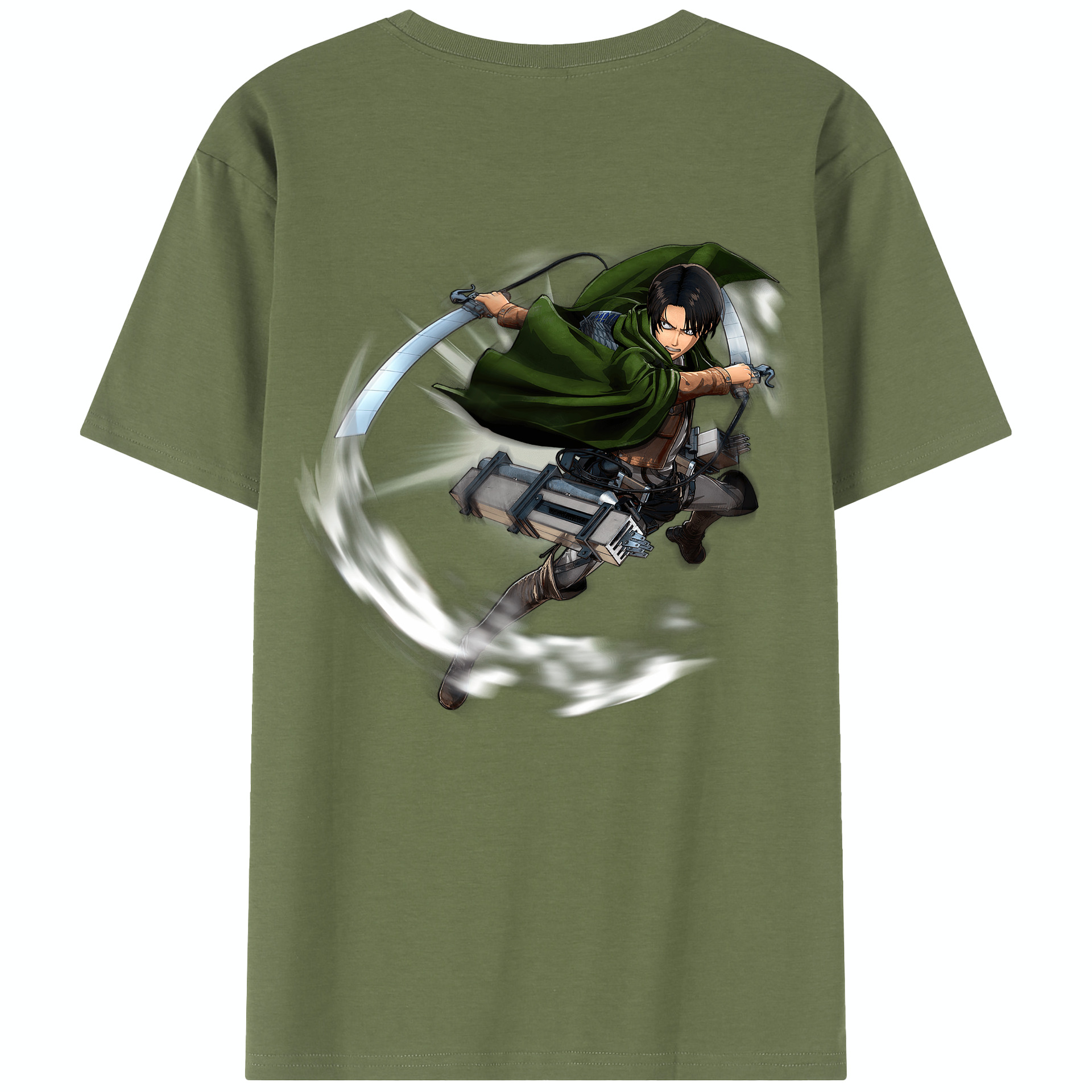 （画像用） 進撃の巨人 リヴァイ·アッカーマン Attack on Titan Levi Ackerman 綿100％半袖Tシャツ（背面プリント）